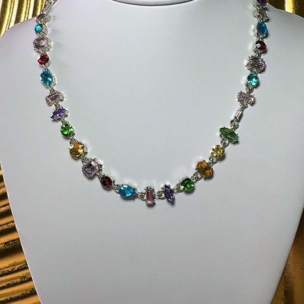 Multicolor Gemstone Necklace 16inch - Picture 6 of 6